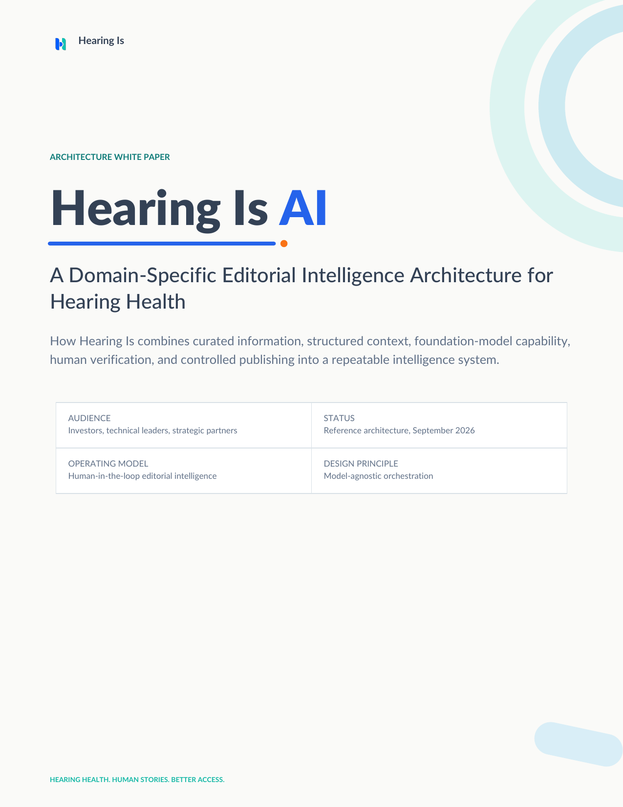 Preview of the Hearing Is AI Architecture white paper